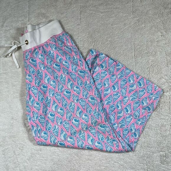 Lilly Pulitzer Linen Beach A Little Tipsy Sea Shell Multi Color Pants - Picture 2 of 8